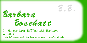 barbara boschatt business card